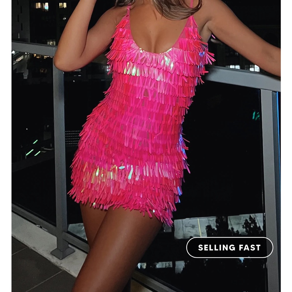 Pink White Fox dress